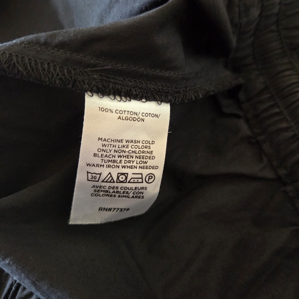 Ann Taylor Weekend sz SP black midi pullon skirt NWT 100% cotton casual everyday - Picture 9 of 10